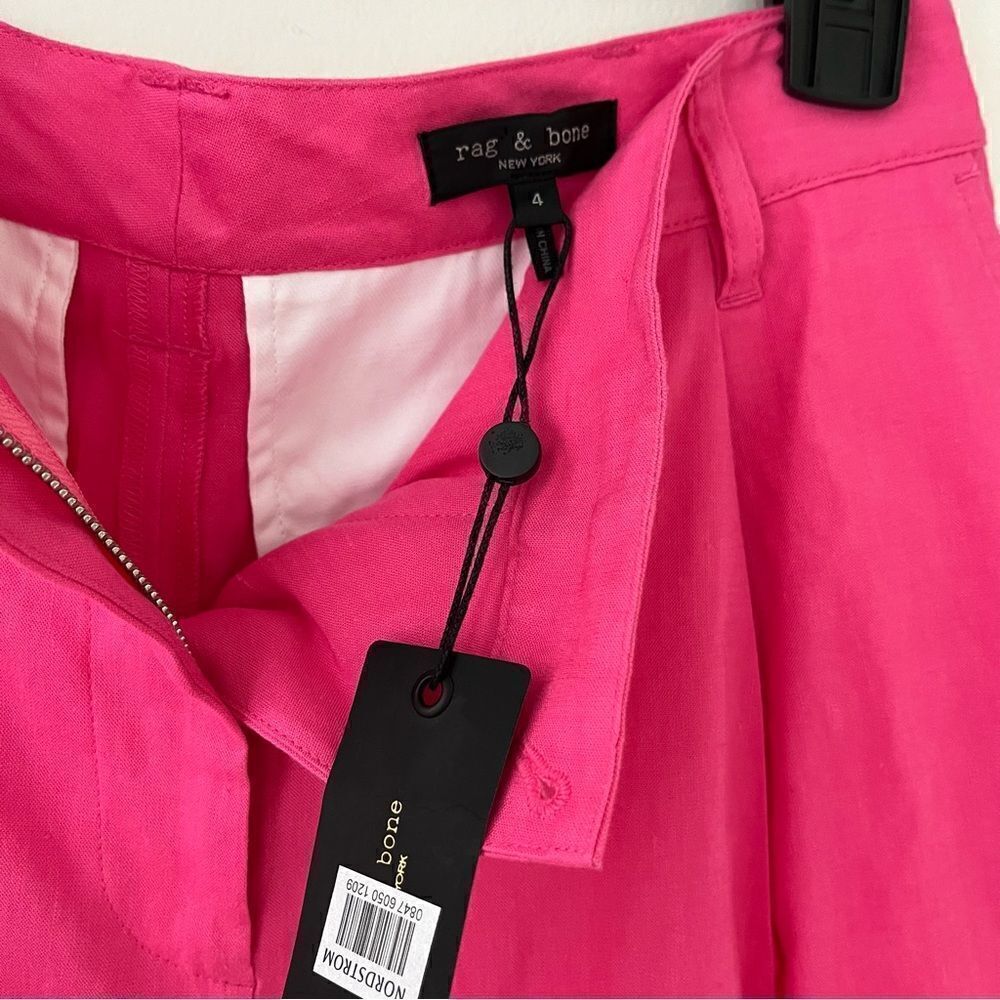 Rag and Bone Linen Ivy Shorts in Pink, Size 4, NWT - Picture 8 of 10